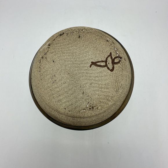 Toothbrush Toothpaste Holder Pottery Signed Handmade Farmhouse Country Bathroom - Picture 7 of 9